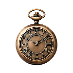 An antique pocket watch featuring Roman numerals and a classic design, showcasing intricate details and a vintage aesthetic.