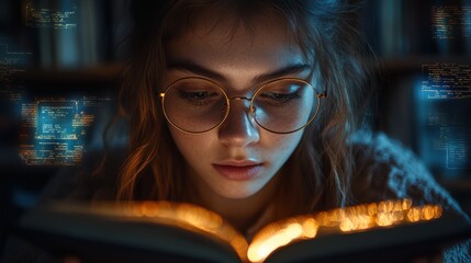 Teacher Engaged in Learning with Digital Overlay