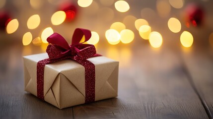 red gift box with ribbon