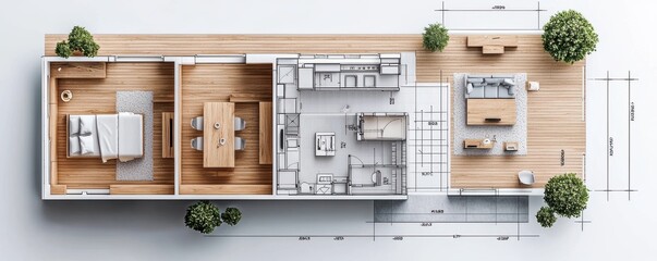 High-tech suburban home innovative modern architecture blueprint