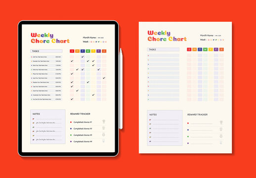 Weekly Chore Chart Template