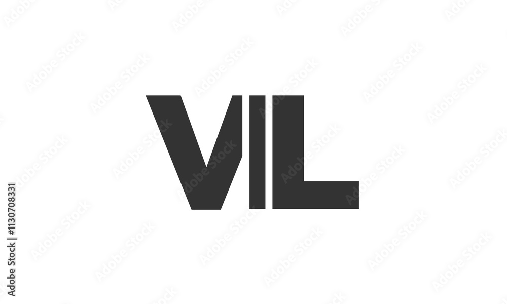 Fototapete VIL logo design template with strong and modern bold text. Initial based vector logotype featuring simple and minimal typography. Trendy company identity.