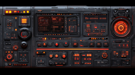 Fototapeta premium Futuristic Control Panel: Sci-fi Interface Design 