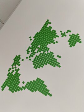World map pixelized