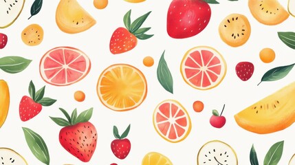 Funny fruit on simple background