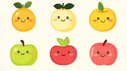 Funny fruit on simple background