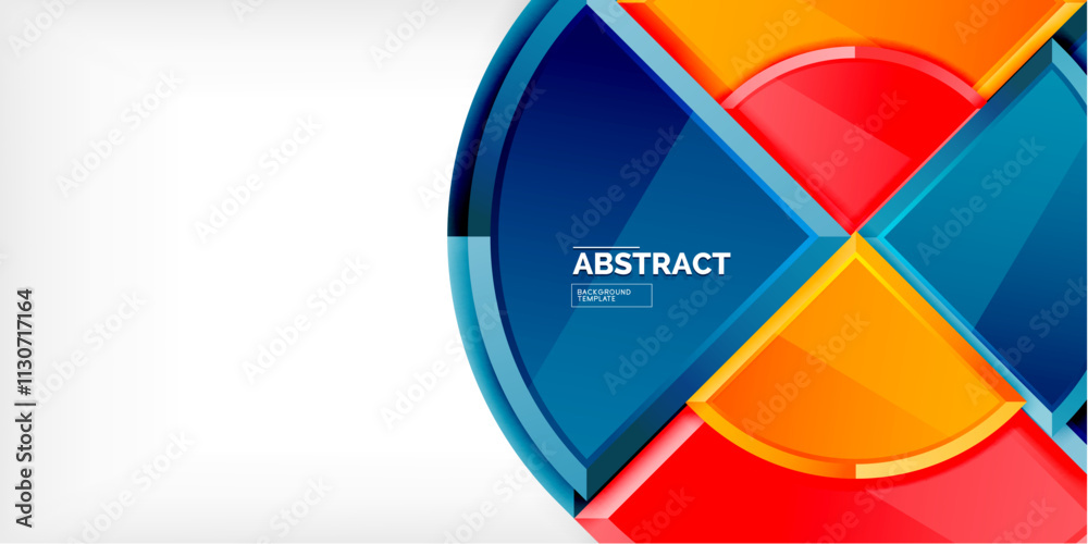 Aufkleber abstract background - circles and round triangles with 3d effect. vector illustration for wallpaper,