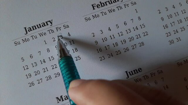 marking January 3rd on the calendar