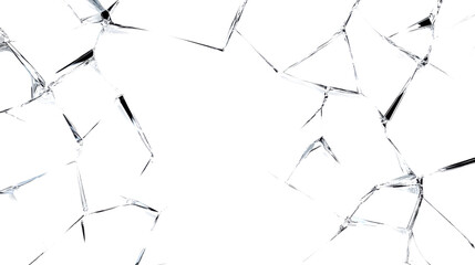 Obraz premium Broken Glass Shards with Transparent Background