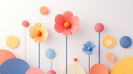 easter background with eggs and flowers