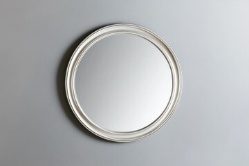 Obraz premium Elegant Round Mirror on Minimalist Gray Background