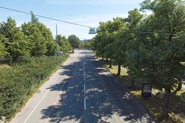 View of Mäkelänkatu street in summer, Helsinki, Finland.