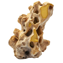 Obraz premium A natural sculpture resembling driftwood with hollow sections, possibly for decor or aquariums.