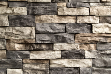 Obraz premium Textured stone wall with varied earth tones and rough surfaces