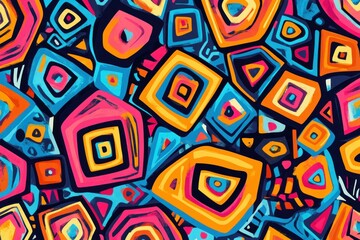 Fototapeta premium Colorful Geometric Shapes Abstract Background Design