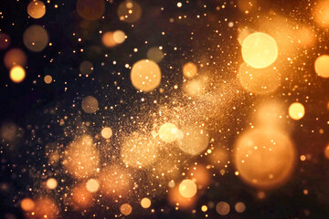 Obraz premium Golden bokeh: abstract sparkling light pattern with warm glowing circles
