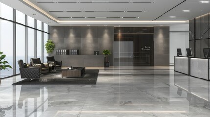 Hotel lobby or office building lobby style