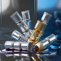 Decorative Christmas Crackers and Festive Cylinders with Elegant and Artistic Designs