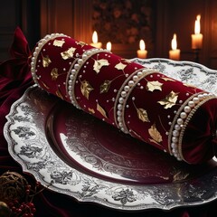 Decorative Christmas Crackers and Festive Cylinders with Elegant and Artistic Designs