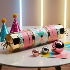Decorative Christmas Crackers and Festive Cylinders with Elegant and Artistic Designs