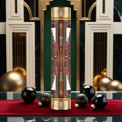 Decorative Christmas Crackers and Festive Cylinders with Elegant and Artistic Designs