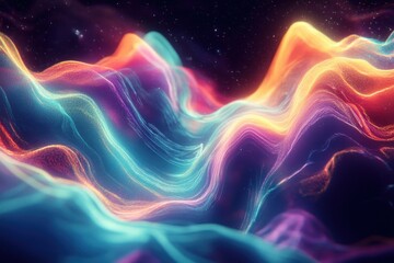 Obraz premium Colorful Abstract Waves in Cosmic Background