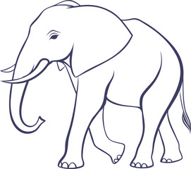 Fototapeta premium Elephant line art vector and black and white drawing illustration design