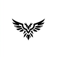 Obraz premium Black stylized eagle logo design.