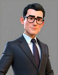 Businessman 3D model in suits 