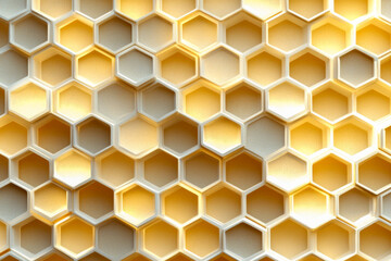 Abstract golden honeycomb pattern with hexagonal geometric design