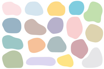 流体シェイプふきだしセット　線なしくすみカラー
Fluid shape speech bubble set Dull color without line