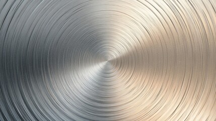 Radiant Metallic Brilliance: Photorealistic Circular Brushed Metal Plate with Luminous Accents
