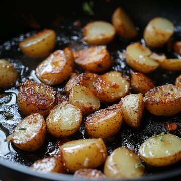 Fryer ablaze with potatoes