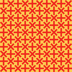 Plus X Red Yellow Geometric Pattern Modern Shapes Background