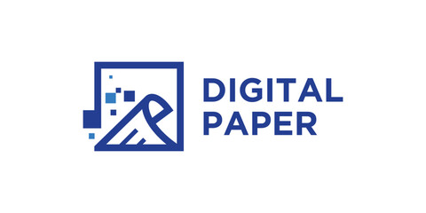 logo design digital paper,data,online,square,symbol,icon,idea,creative.