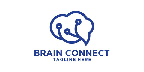 Obraz premium logo design brain connect,technology,symbol,icon,idea,creative.