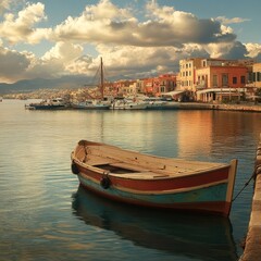 Fototapeta premium Venice embankment, Chania harbor, Greece.
