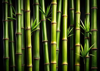 Fototapeta premium Bamboo Top View, High-Resolution PNG, Low Light Photography, Night, Dark, Shadows, Texture, Background