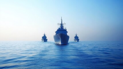 Obraz premium Navy Ships at Sea Military Fleet Ocean Patrol Maritime Power