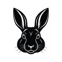 Fototapeta premium Rabbit Head Silhouette Vector Illustration
