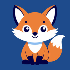 Obraz premium Minimalist Cartoon Fox vector Illustration.