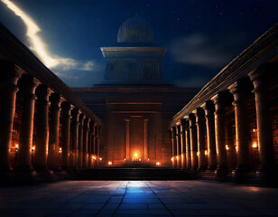 The Great Library of Alexandria. Edited AI generated image