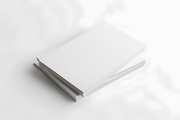 Fototapeta premium Realistic mockup of blank flyer with sharp edges and smooth surfaces on white background