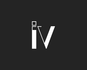 creative letter IV logo design template