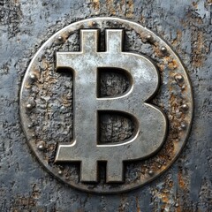 Obraz premium bitcoin symbol on a textured background