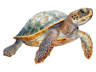 Obraz premium Realistic Illustration of Turtle on Transparent Background for Design Use