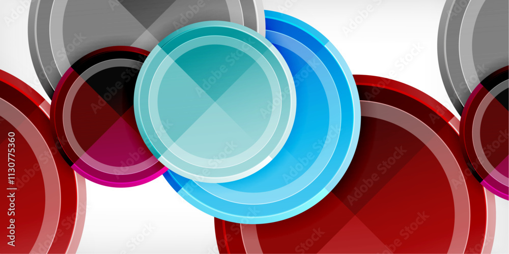 Poster Minimal geometric abstract background. Circle triangle design