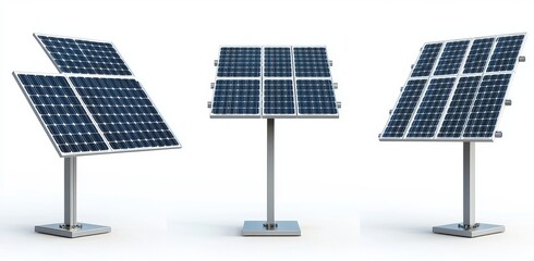 Solar panels, also known as solar cells, are designed to harness clean energy for health and the environment, depicted in isolation against a clear background, serving as photovoltaic traps for green