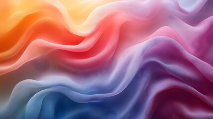 Fototapeta premium Dreamy abstract background with flowing multicolored waves in shades of purple, blue, orange, and pink. Perfect for modern designs and art.