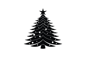 Fototapeta premium Christmas Tree Silhouette for Holiday Vector Illustration Design